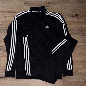 Adidas Black Performance Jacket with White Stripes